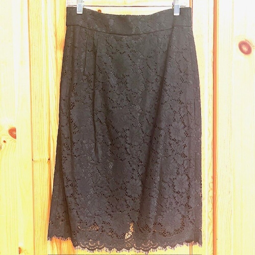 JCrew Black Lace Skirt Size 6